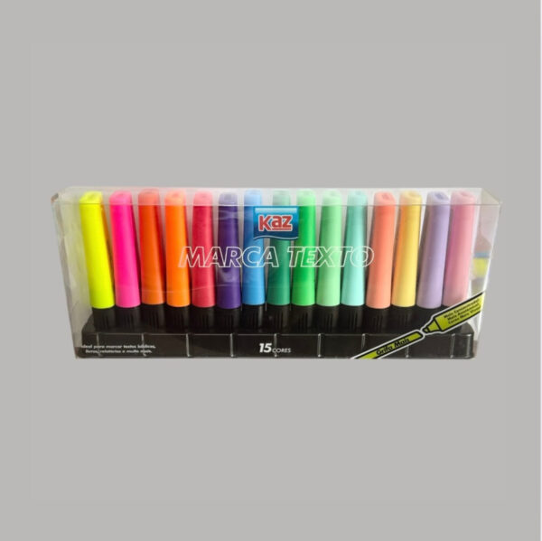 Kit Marca Texto 15 Cores Kaz