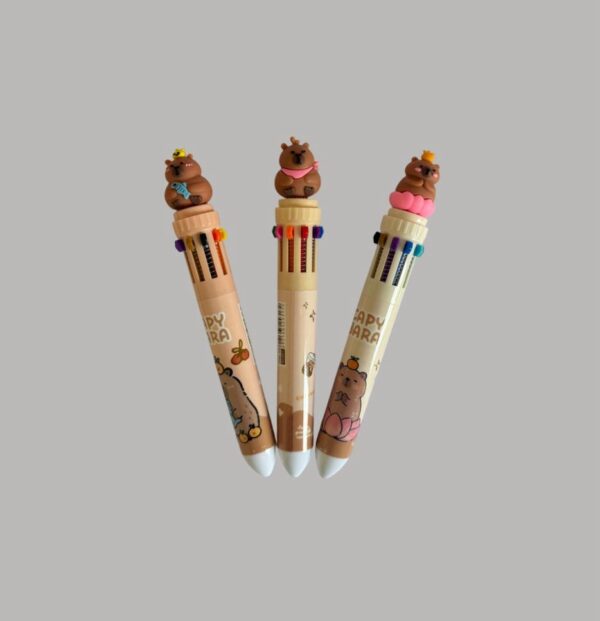 Caneta 10 cores capivara