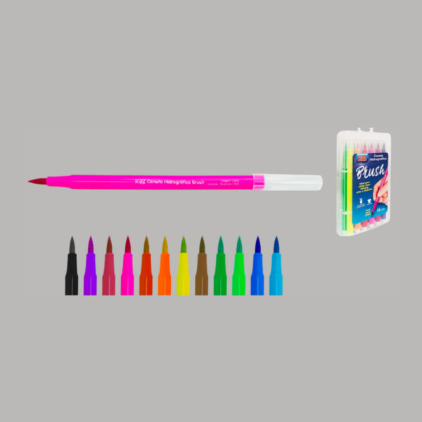 Caneta Hidrográfica 12 Cores Brush 2.0mm Kaz - Imagem 3