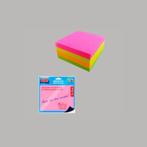 Adesivo para Recados 76x76mm Cores Neon 400 Folhas