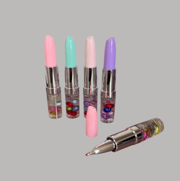 Caneta Batom Com Miçangas