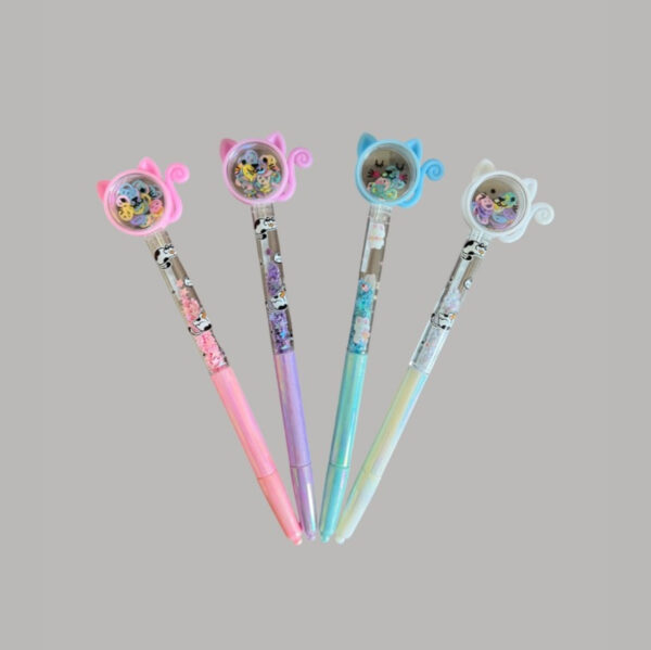 Caneta Glitter Gatinho Kawai