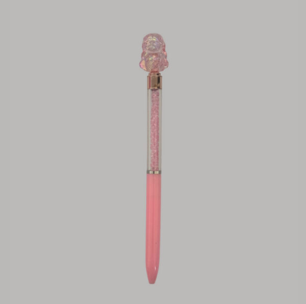 Caneta Cristal Menina Rosa com Tinta Azul