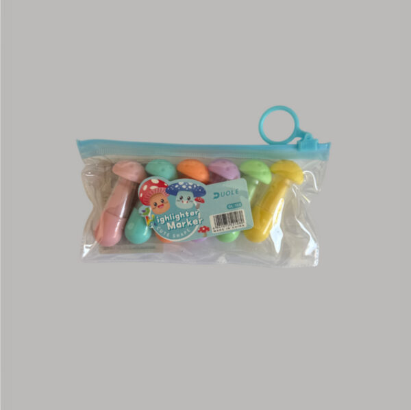 Marca Texto Cogumelo 06 Cores Tons Pastel