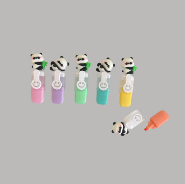 Marca Texto Urso Panda 06 Cores Tons Pastel - Imagem 2