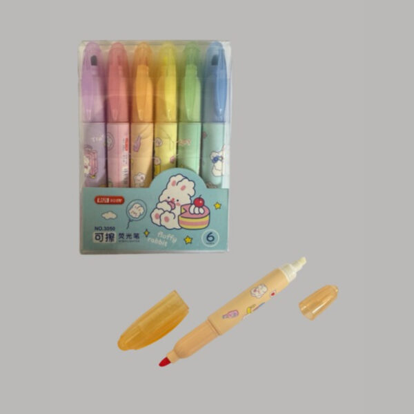 Marca Texto Coelho 6 Cores e 2 Pontas.