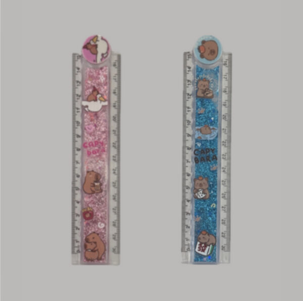 Régua Dobrável Capivara com Glitter 30cm