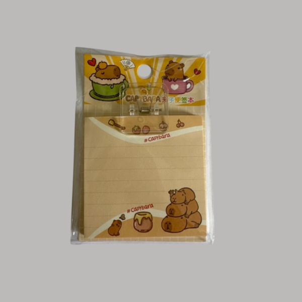 Bloco De Notas Capivara Com Prendedor Cristal - Imagem 2
