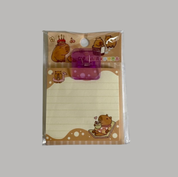 Bloco De Notas Capivara Com Prendedor Cristal - Imagem 4