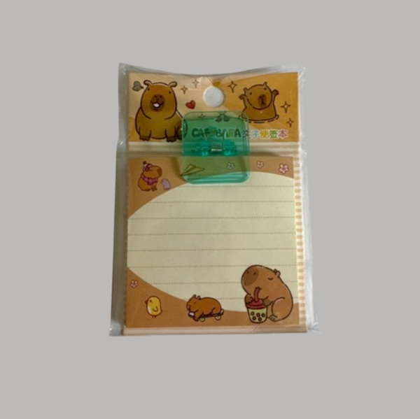 Bloco De Notas Capivara Com Prendedor Cristal - Imagem 5