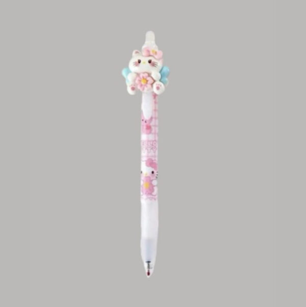 Caneta Clic Resina Hello Kitty Corpo Decorado - Imagem 3
